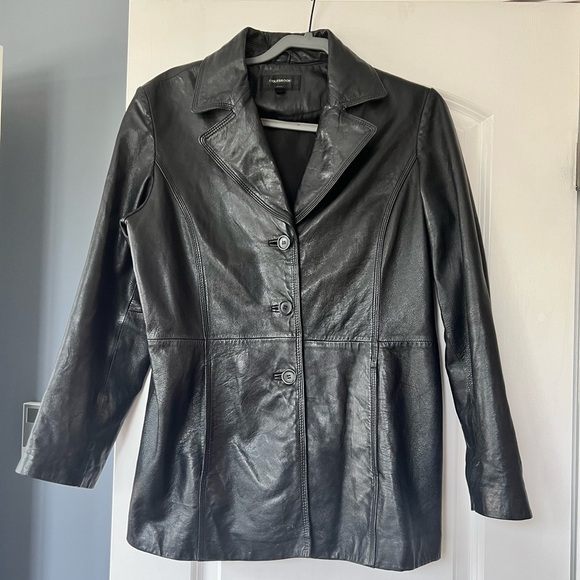 Y2K Colebrook Essentials Black Leather Jacket - Picture 1 of 4